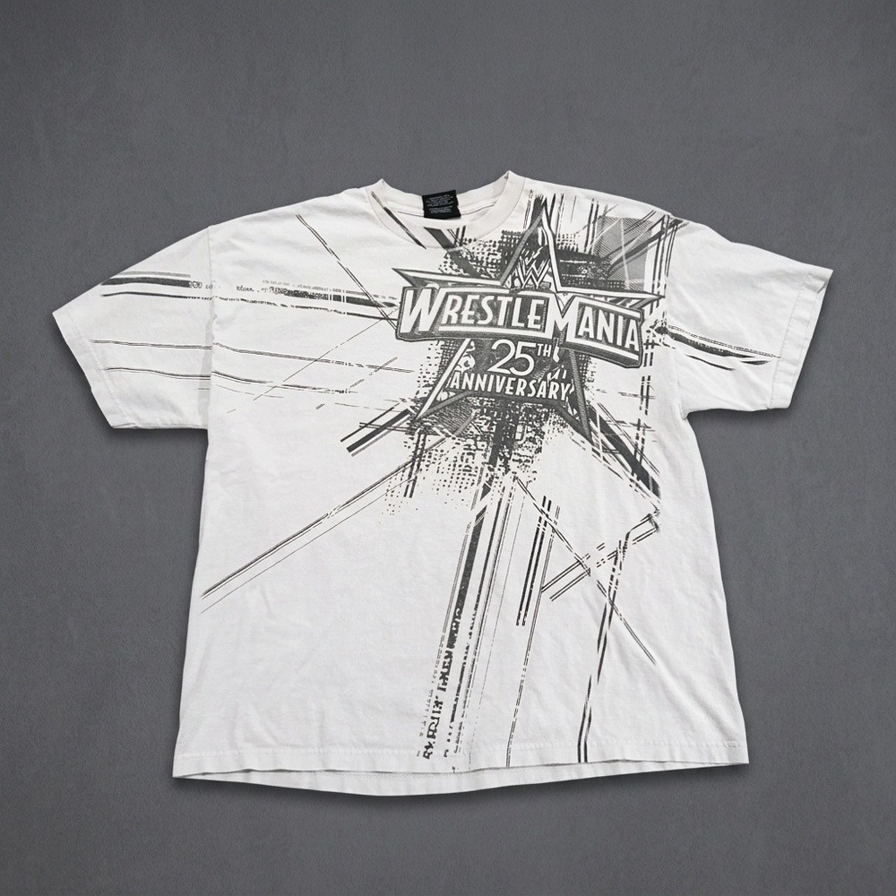 Vintage 2009 WWE Wrestlemania 25th Anniversary T-Shirt Houston Mens 2XL White